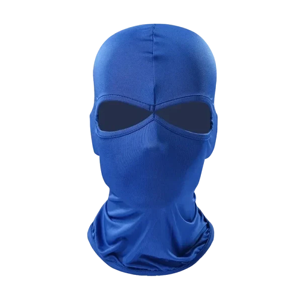 Blue hustler balaclava for snowboarding to stay warm in Fort Worth’s winter