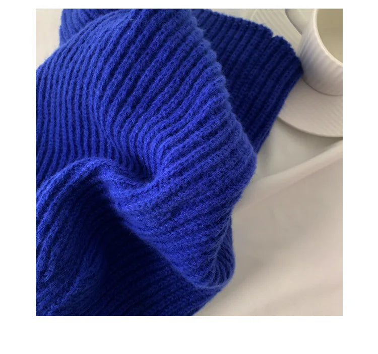 Vibrant blue ribbed texture of BALACLAVA KNIT HOOD in Des Moines for stylish warmth