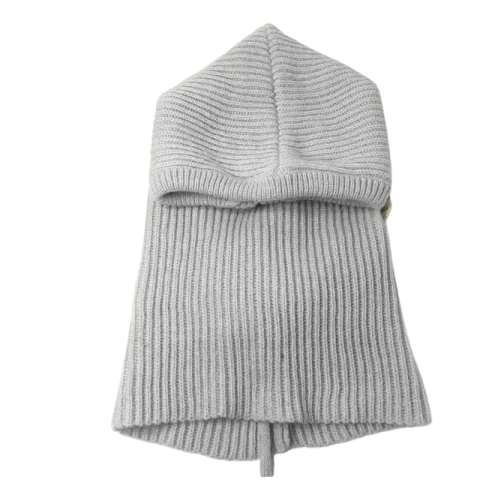 Gray knitted balaclava wool hat with ribbed texture from the Everett collection