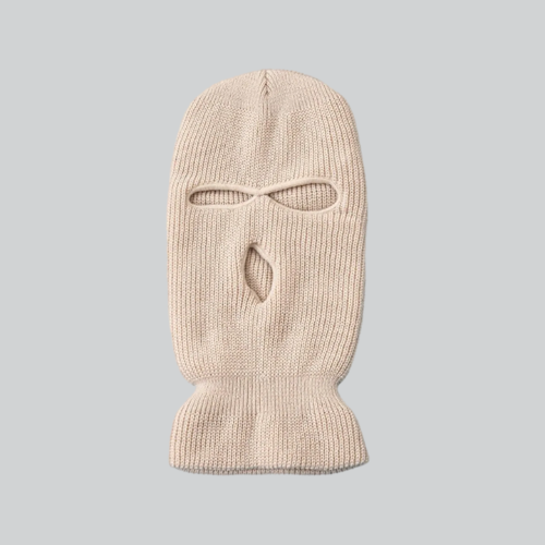 CREAM KNIT BALACLAVA | GRESHAM - BEIGE / 54-59 CM / WOOL - KNIT BALACLAVA