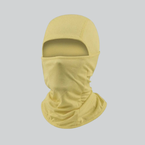 Pale yellow ski mask balaclava with eye opening from DESIGNER SKI MASK BALACLAVA | MILWAUKEE