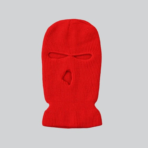 KNITTED BALACLAVA | BAYONNE - RED / 54-59 CM / WOOL - KNIT BALACLAVA