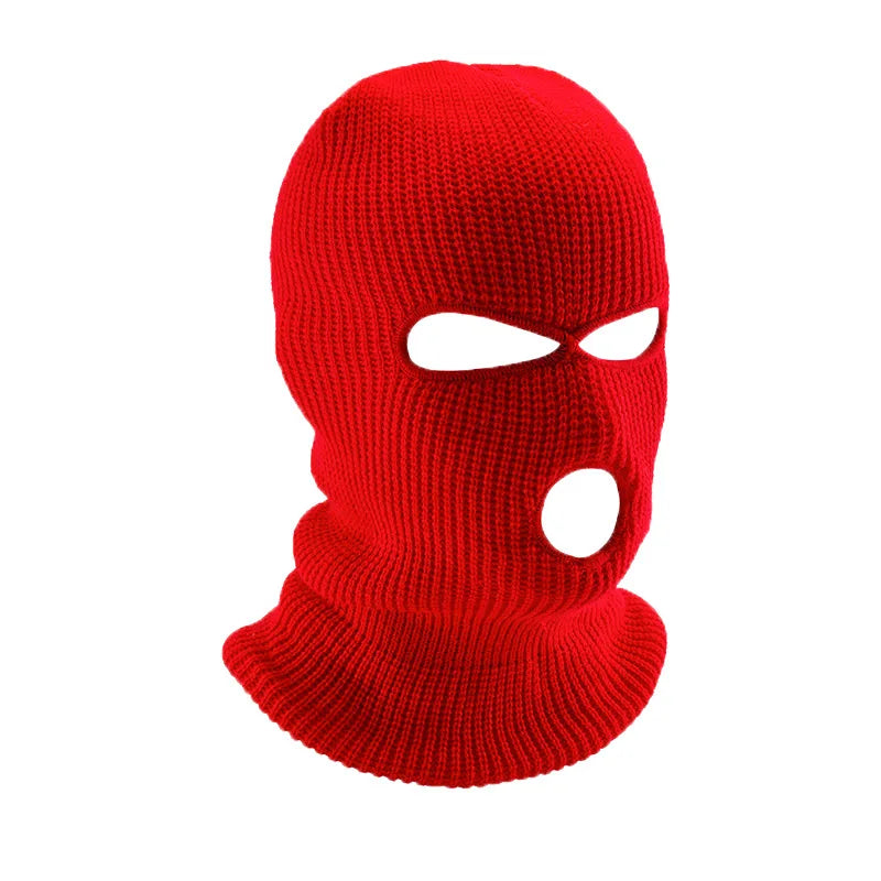 KNITTED BALACLAVA | BAYONNE - RED / 54-59 CM / WOOL - KNIT BALACLAVA