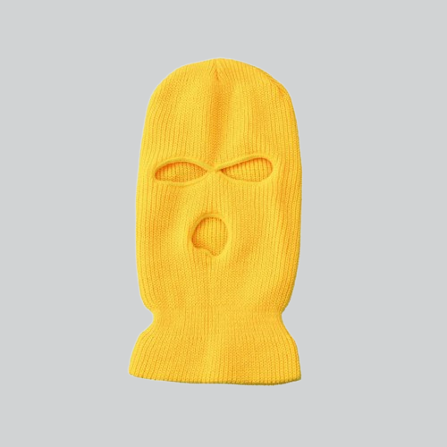 KNITTED FULL FACE MASK | GARLAND - YELLOW / 54-59CM / WOOL - BALACLAVA