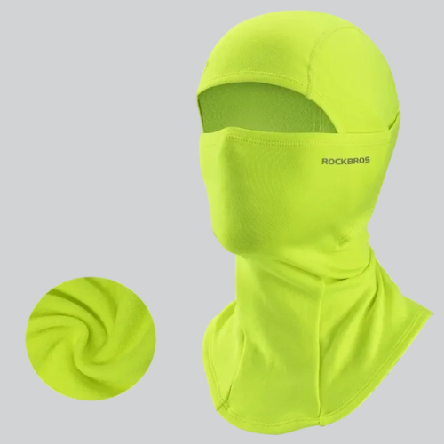 Neon yellow Motorcycle Balaclava Cycle Gear by ROCKBROS for cycling and outdoor activities