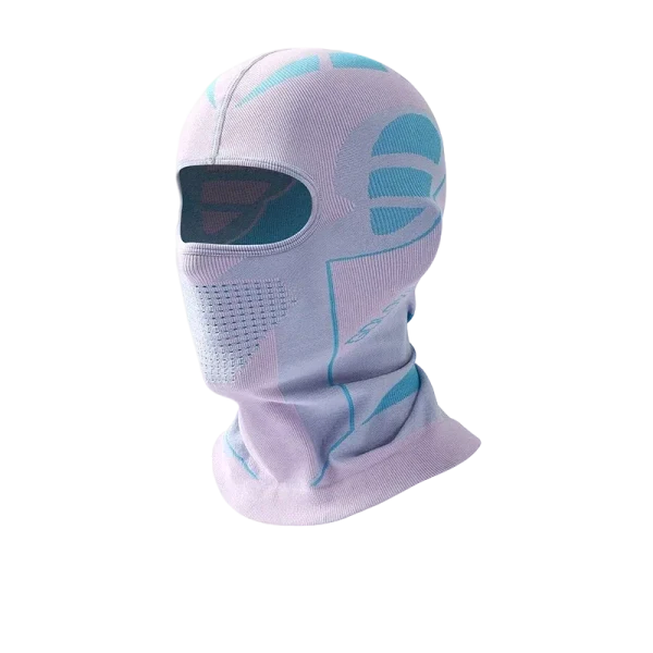 Light purple and blue accents on MOTORCYCLE BALACLAVA FACE MASK | NEWARK balaclava face mask