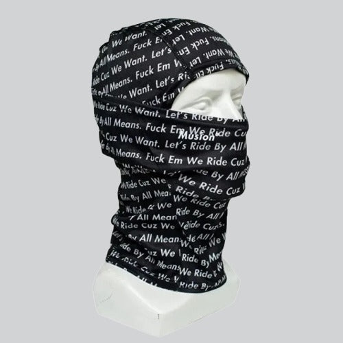 PRINTED SKI MASK BALACLAVA | WAUKEGAN - BLACK / 35CM x 22CM / POLYESTER - BALACLAVA PRINTED