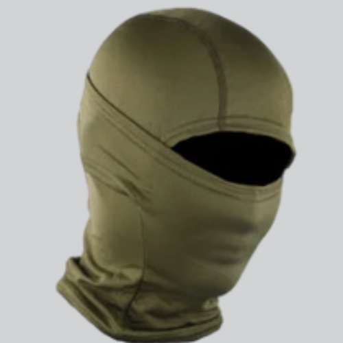 Olive green ski balaclava for men with single eye opening from Chicago collection