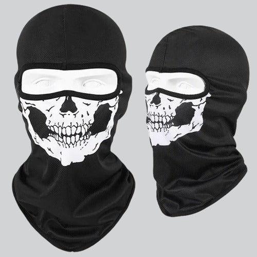 Skull print balaclava masks displayed in the MERCED product collection