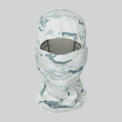 Camouflage-patterned snow camo balaclava with eye opening from Chino Hills