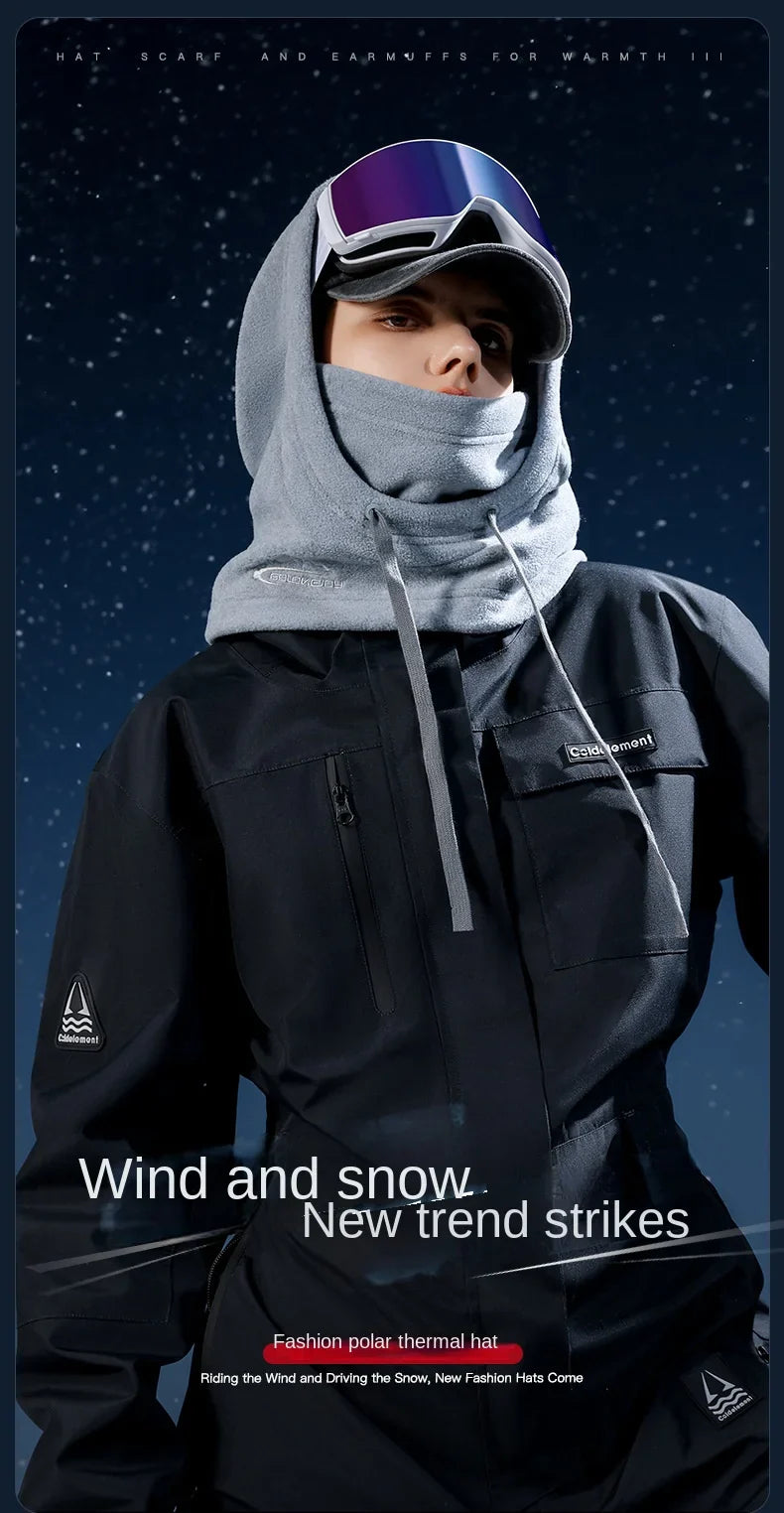 Futuristic Thermal Balaclava Hood with Reflective Visor and Hooded Jacket at IRVINE